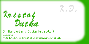 kristof dutka business card